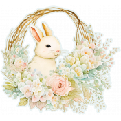 Easter Bunny Floral Wreath 