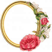 Rose & Lace Golden Oval Frame