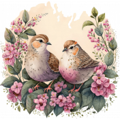 Pair of Doves Paint Element