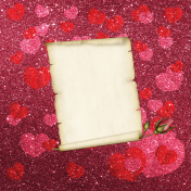 Valentine Glitter Background with Scroll
