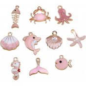 Extracted Tiny Ocean Life Charms #02 Pink