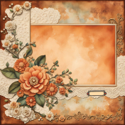 Orange Lace Floral Bkgnd