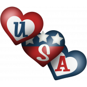 Celebrate America USA Hearts