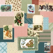 Retro Holly Jolly Collage Paper #4