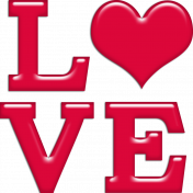 Love wordart-red