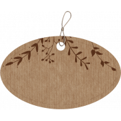 Oval Cardboard Tag with Leaves