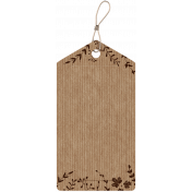 Rectangular Cardboard Tag with Leaves