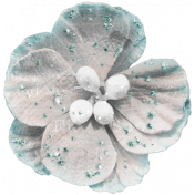 Winter Fun- Snow Baby Gray Glitter Flower