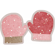 Winter Fun- Snow Baby Pink Mittens Sticker