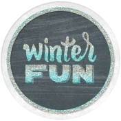 Winter Fun- Snow Baby Round Tag Glitter Winter Fun 