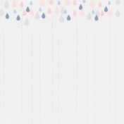 Spring Day Collab- April Showers Raindrops Falling Paper