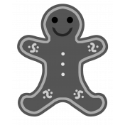 Winter Day Gingerbread Man Cookie Template