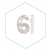 Baby Shower 6 Months Light Blue Hexagon Tag