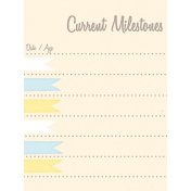 Baby Shower Yellow & Blue Milestones Journal Card 3x4