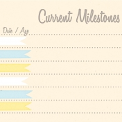 Baby Shower Yellow & Blue Milestones Journal Card 4x4