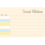 Baby Shower Yellow & Blue Milestones Journal Card 4x6