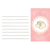 Baby Shower Pink Baby Booties Journal Card 4x6