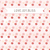 Baby Shower Pink Love.Joy.Bliss Journal Card 4x4