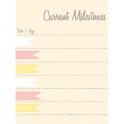 Baby Shower Yellow & Pink Milestones Journal Card 3x4