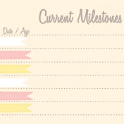 Baby Shower Yellow & Pink Milestones Journal Card 4x4