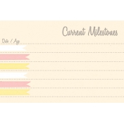 Baby Shower Yellow & Pink Milestones Journal Card 4x6