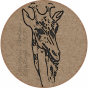 Inner Wild Giraffe Round Label