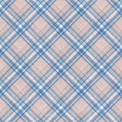 Coastal Spring Plaid Paper- Peach & Blue