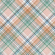 Coastal Spring Plaid Paper- Peach Blue Green