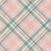 Coastal Spring Plaid Paper- Peach & Green