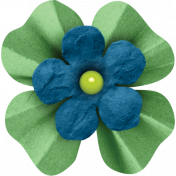 Veggie Table Elements- Blue and Green Flower