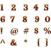 Copper Spice Alpha Numbers and Symbols- Copper