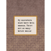 Vintage Memories: Genealogy Brick Walls 3x4 Journal Card