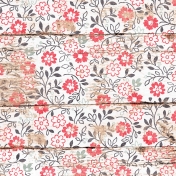 Retro Picnic Floral Wood Paper