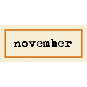 Apricity Print Label November Word Art 