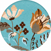 Let's Fika Floral Round Sticker 
