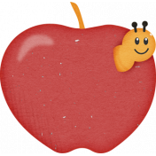 Backpack And Pencils Sicker Apple Worm Alt