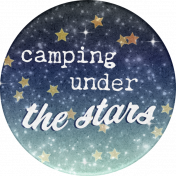 Camp Out Woods Round Sticker Stars