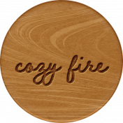 Winter Cozy Element Round Sticker Fire