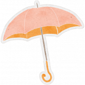 Rainy Days Sticker Umbrella Orange