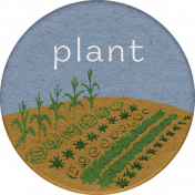 Green Acres Element Round Sticker Plant