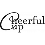 Summer Tea Word Art Cheerful Cup Black