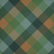 Off The Beaten Path Greens Block Plaid Paper