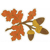 Goldenrod & Pumpkins Acorns Sticker Alternate