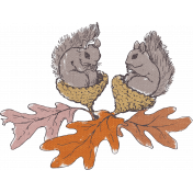 Frosty Fall Squirrels in Acorns