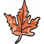 Homestead Life: Autumn Orange Leaf Sticker Alternate