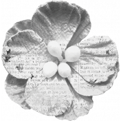 Cranberry Newsprint Flower