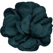 Flurries Teal Felt Flower