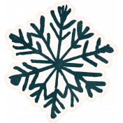 Flurries Teal Snowflake Sticker