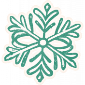 Flurries Teal Snowflake Sticker 2