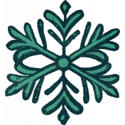 Flurries Teal Snowflake